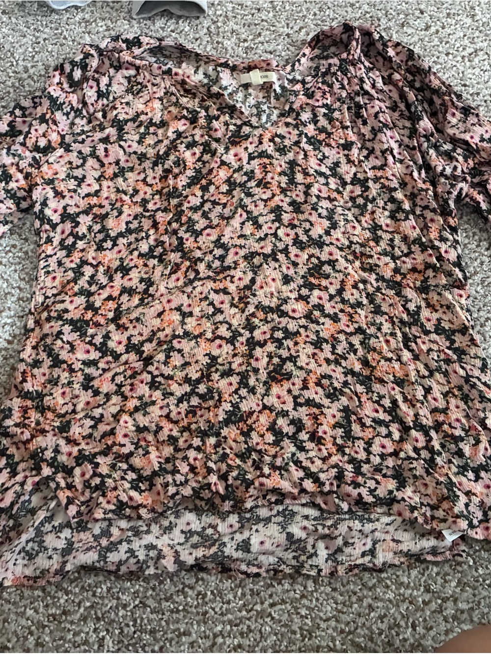 Maurices Pink Floral V-Neck Blouse
